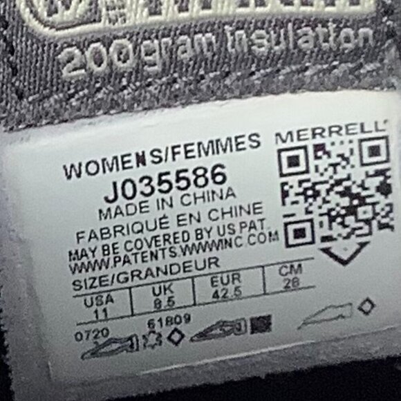 Merrell women's hiking boots 11 Thermo Snowdrift Zip Mid Shell grey insulated - Picture 7 of 11